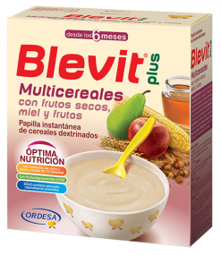 Blevit plus Multicereales con frutos secos, miel y frutas